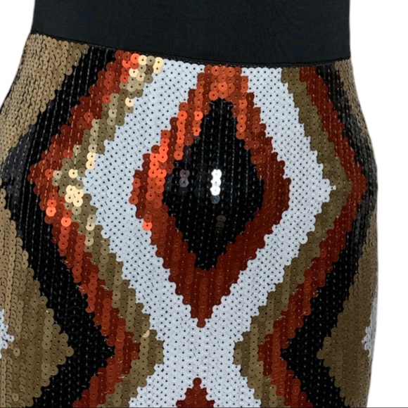 BEBE  Luxury Strapless Black  Multicolour Sequin Cocktail Dress Size S - Picture 5 of 14